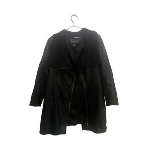 Iman Women's Black Asymmetrical Leather Jacket Size Extra Large